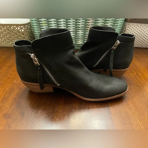 Sam Edelman Packer Bootie With Zipper - Black Nubuck Leather - Picture 4 of 8